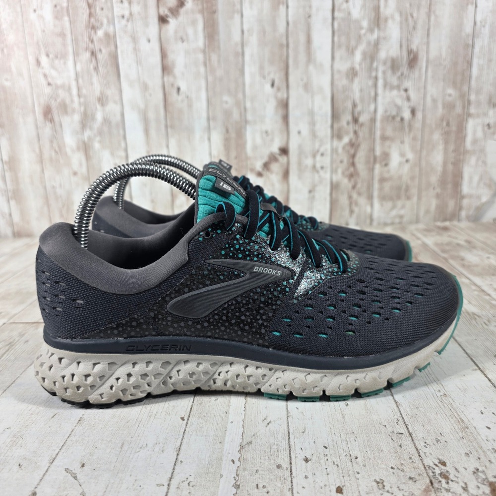 Brooks Glycerin 16 Womens 8 Running Shoes Black Ebony Blue 1202781B081